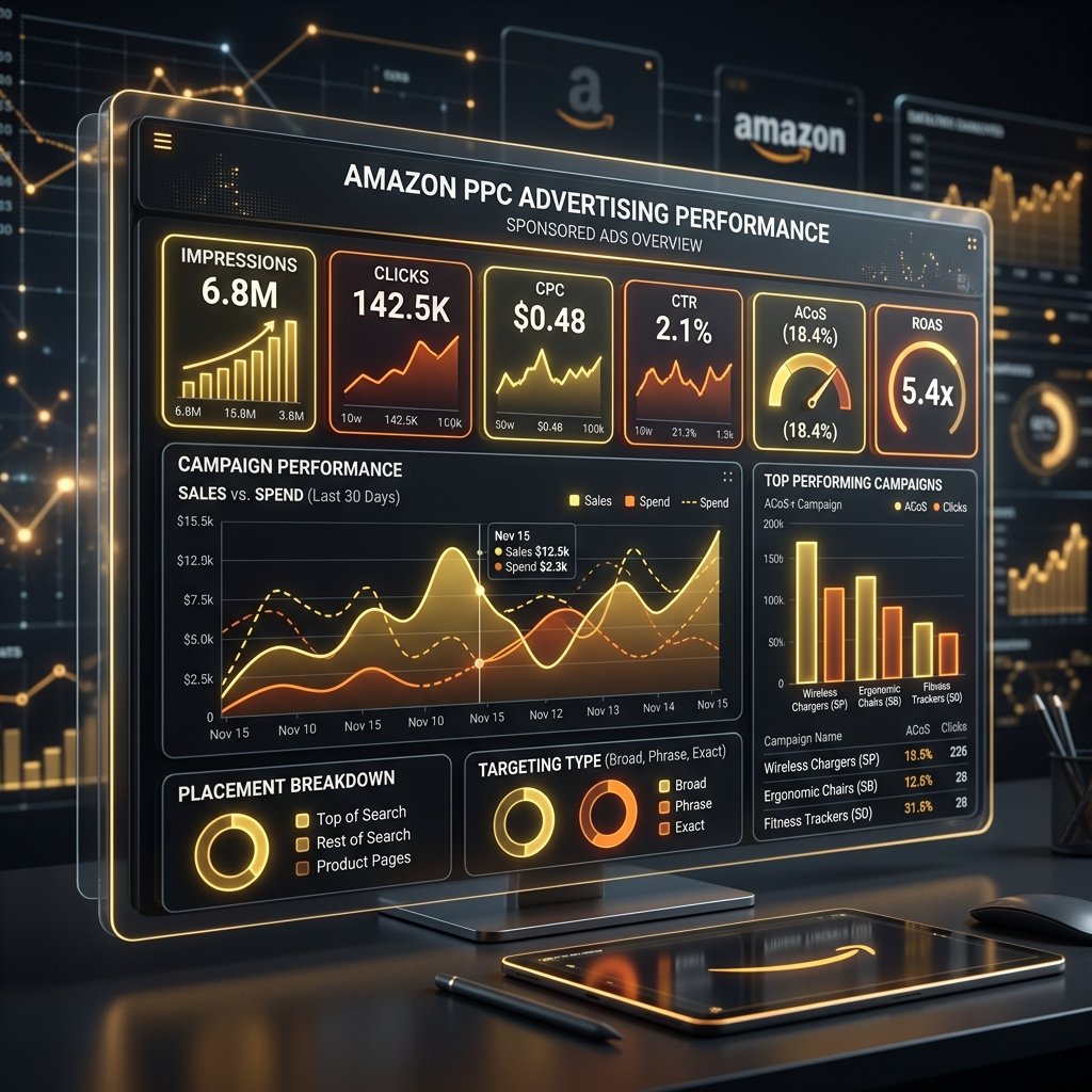 Amazon PPC Ads Dashboard Mockup